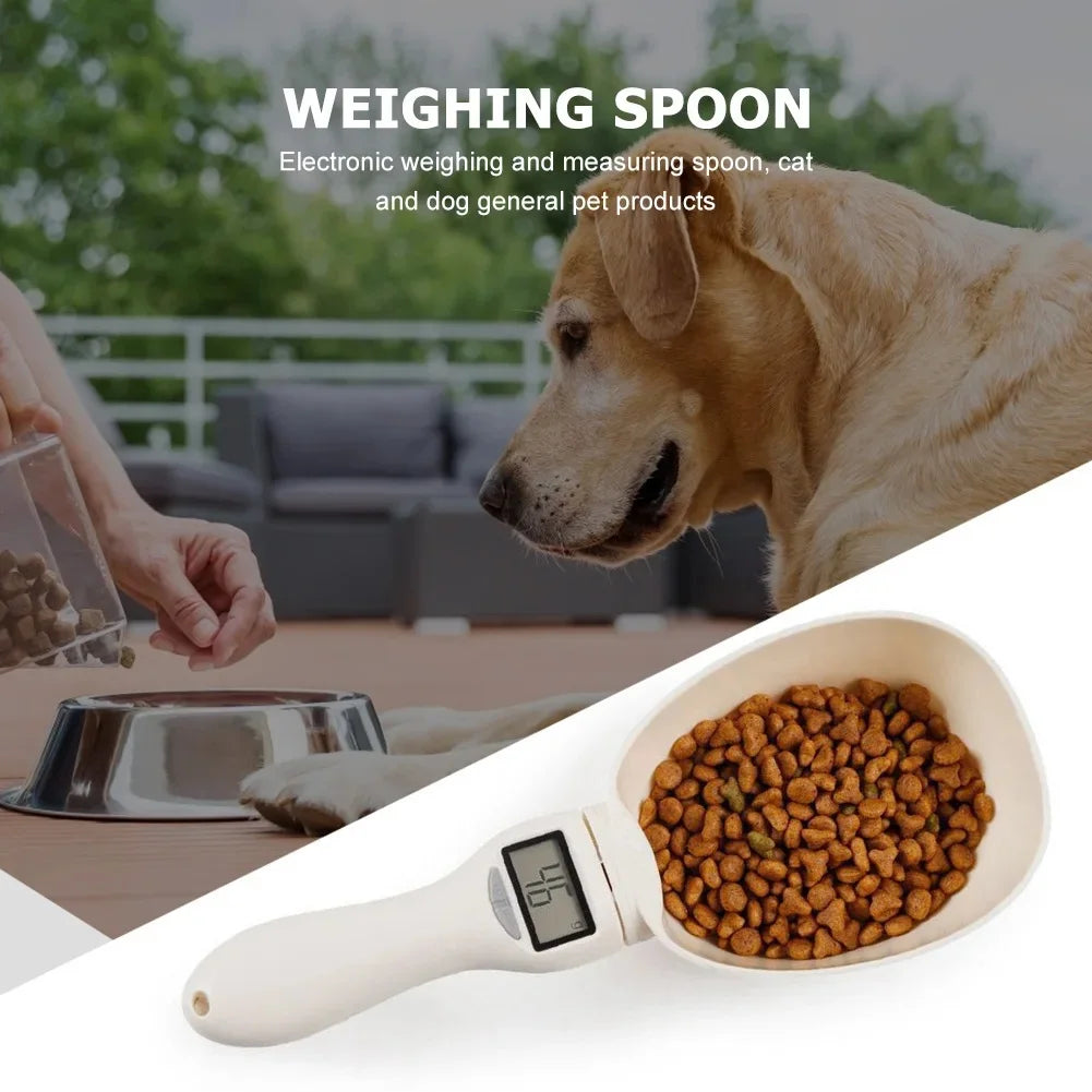 Electronic Pet Food Measuring Scoop with LED Display for Dogs and Cats