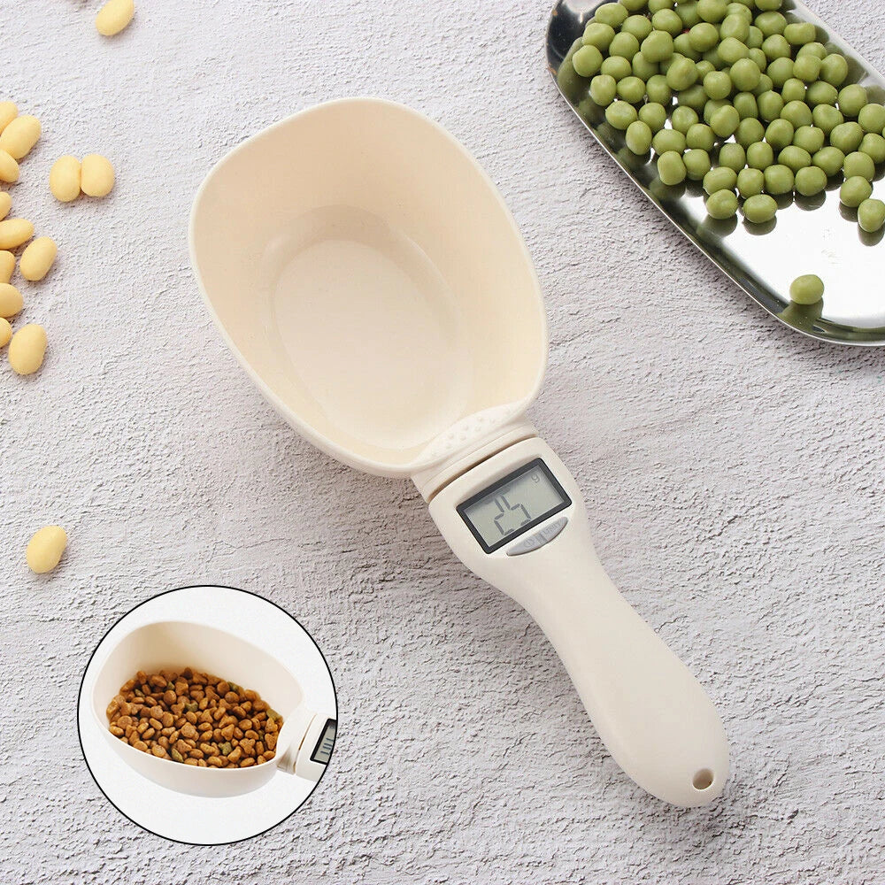 Electronic Pet Food Measuring Scoop with LED Display for Dogs and Cats