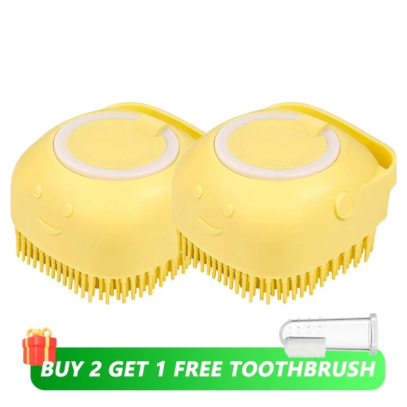 Pet Bathing Brush with Soap Dispenser