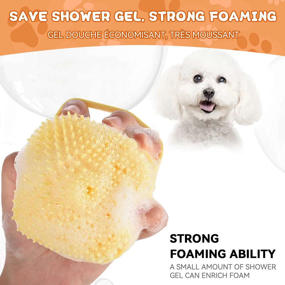 Pet Bathing Brush with Soap Dispenser