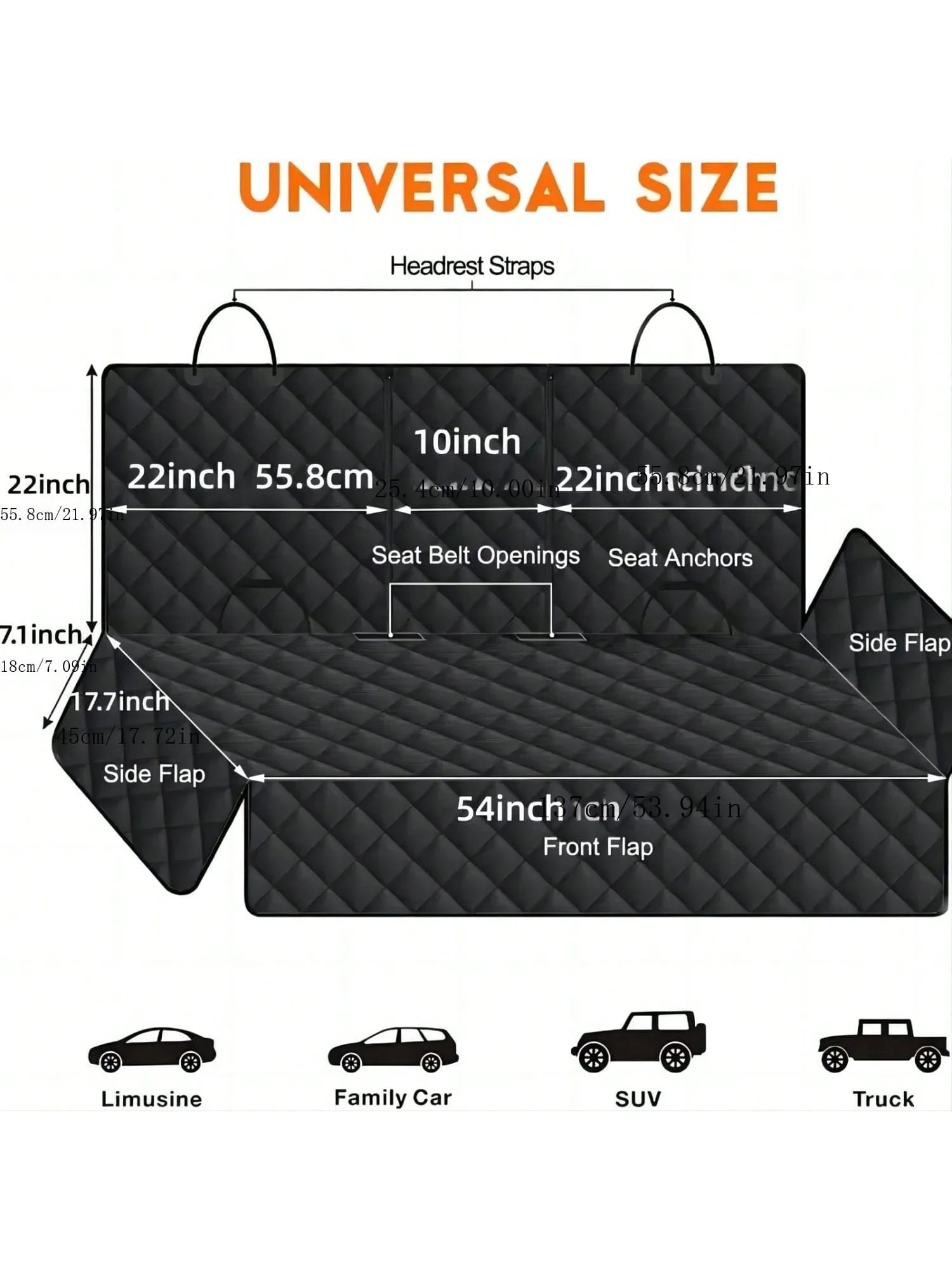 Premium Waterproof Dog Car Seat Cover with Middle Seat Armrest - Pet Travel Carrier Protector