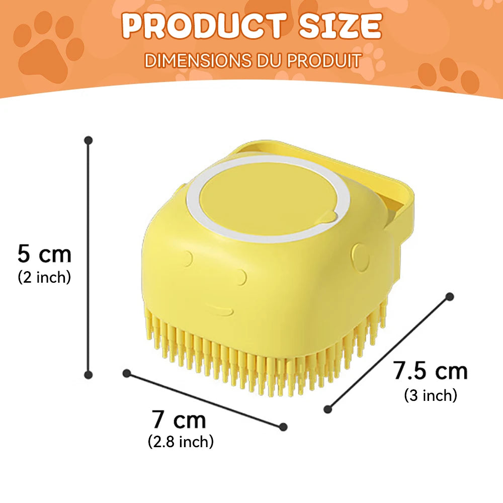 Pet Bathing Brush with Soap Dispenser