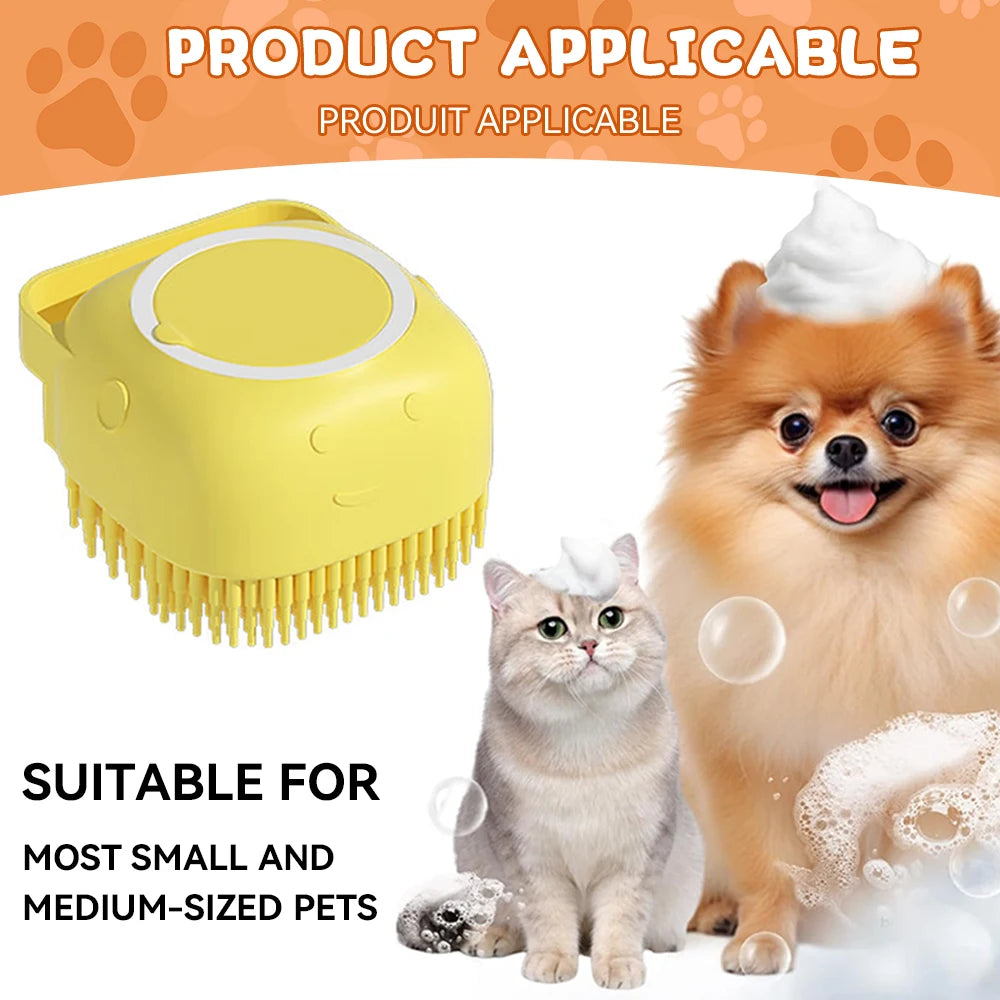 Pet Bathing Brush with Soap Dispenser
