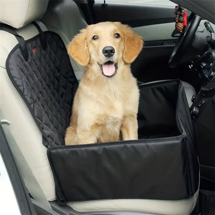 Quilted Waterproof Fabric Dog Car Seat Cover with Anti-Slip Design, Ideal for Elevated Pet Seats in Cars, Trucks, and SUVs