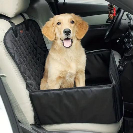 Quilted Waterproof Fabric Dog Car Seat Cover with Anti-Slip Design, Ideal for Elevated Pet Seats in Cars, Trucks, and SUVs