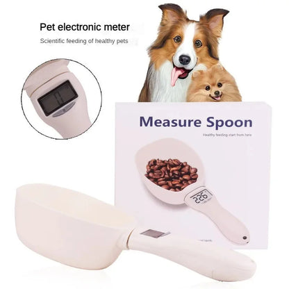Electronic Pet Food Measuring Scoop with LED Display for Dogs and Cats