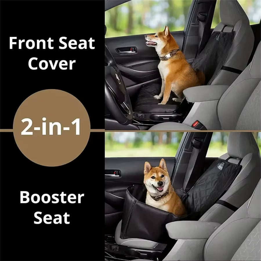 Quilted Waterproof Fabric Dog Car Seat Cover with Anti-Slip Design, Ideal for Elevated Pet Seats in Cars, Trucks, and SUVs